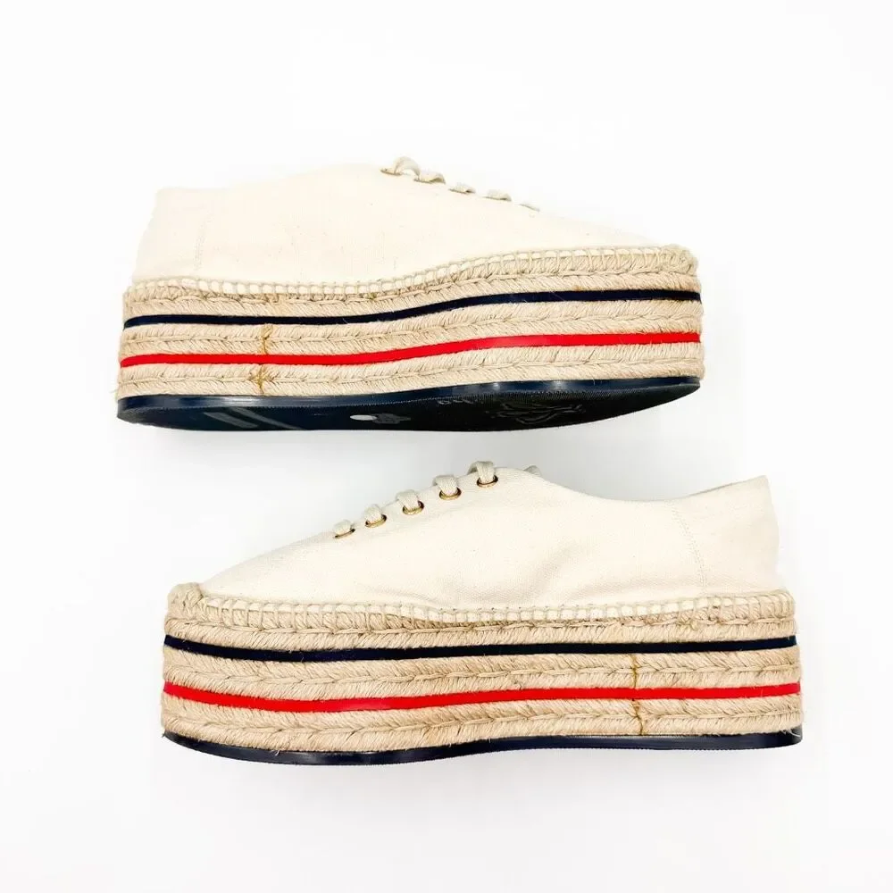Gucci Lilibeth GG Platform Espadrille Sneakers Size 38 US 8 Women
